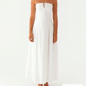 Peppermayo Strapless White Maxi Dress
